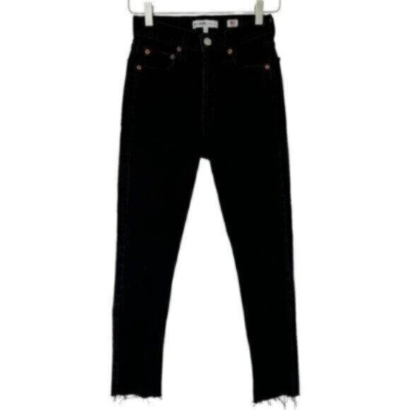 RE/DONE 90s Originals High Rise Black Ankle Crop Skinny Jeans Size 25 - Picture 2 of 12